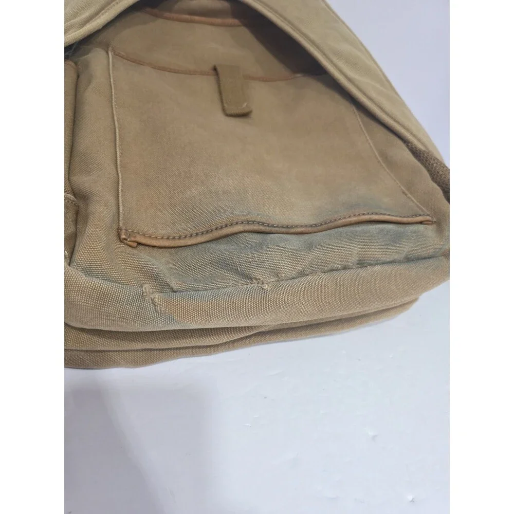 Vintage Orvis Battenkill Leather and Canvas Backpack Outdoor Travel Bag